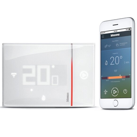 Termostato connesso BTicino e relativa applicazione su smartphone